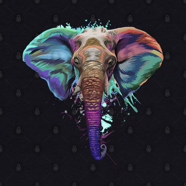 Splash Art Elephant T Shirt | Gifts for Elephant lovers by Madfido